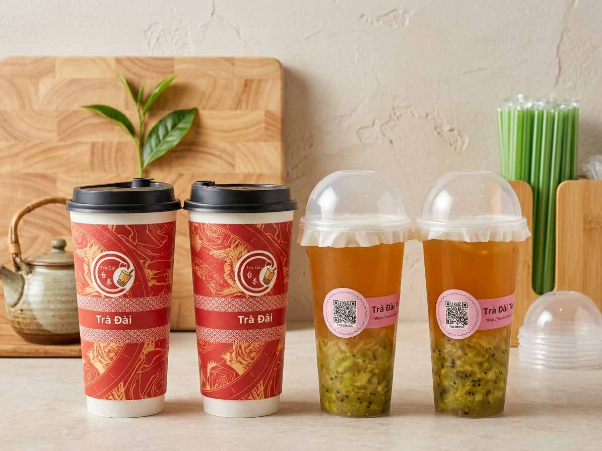 招商簡報中的台茶品牌杯裝茶飲